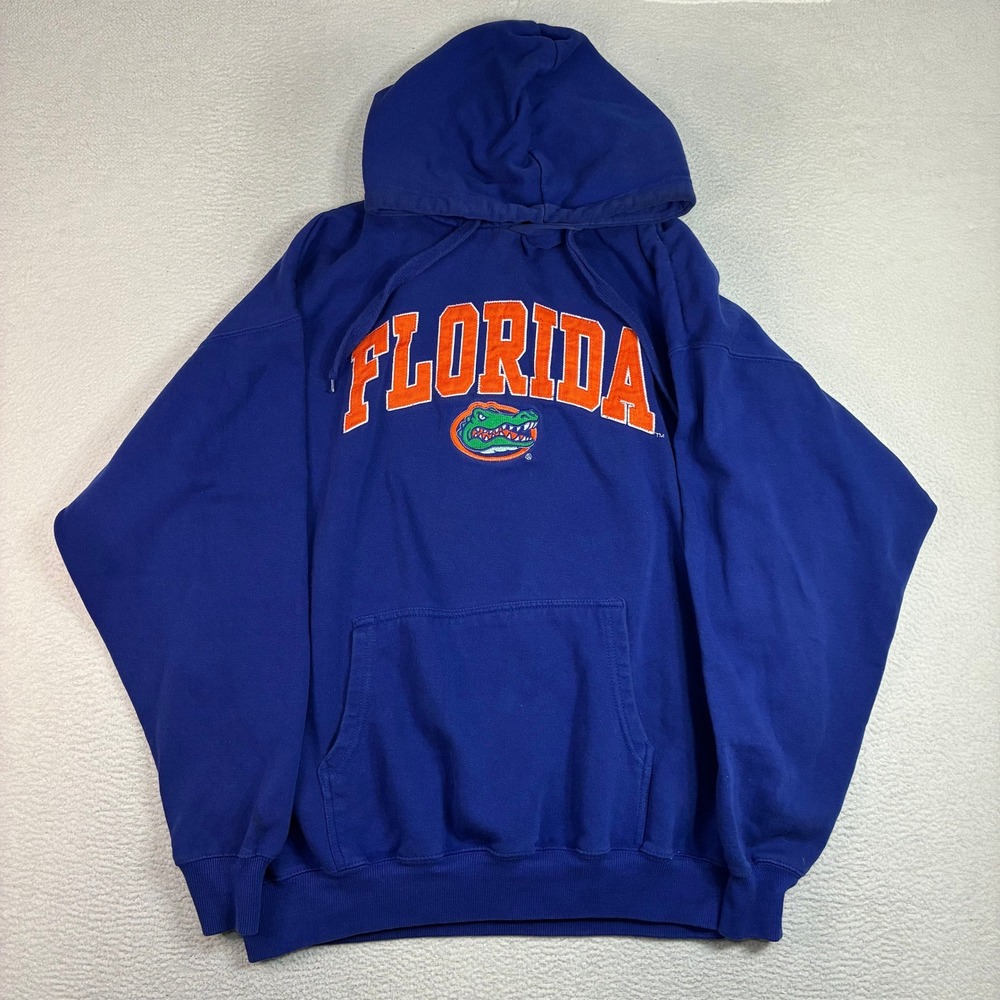 Y2K University Florida Gators Hoodie Men 2XL Blue Embroidered Sweatshirt Varsity